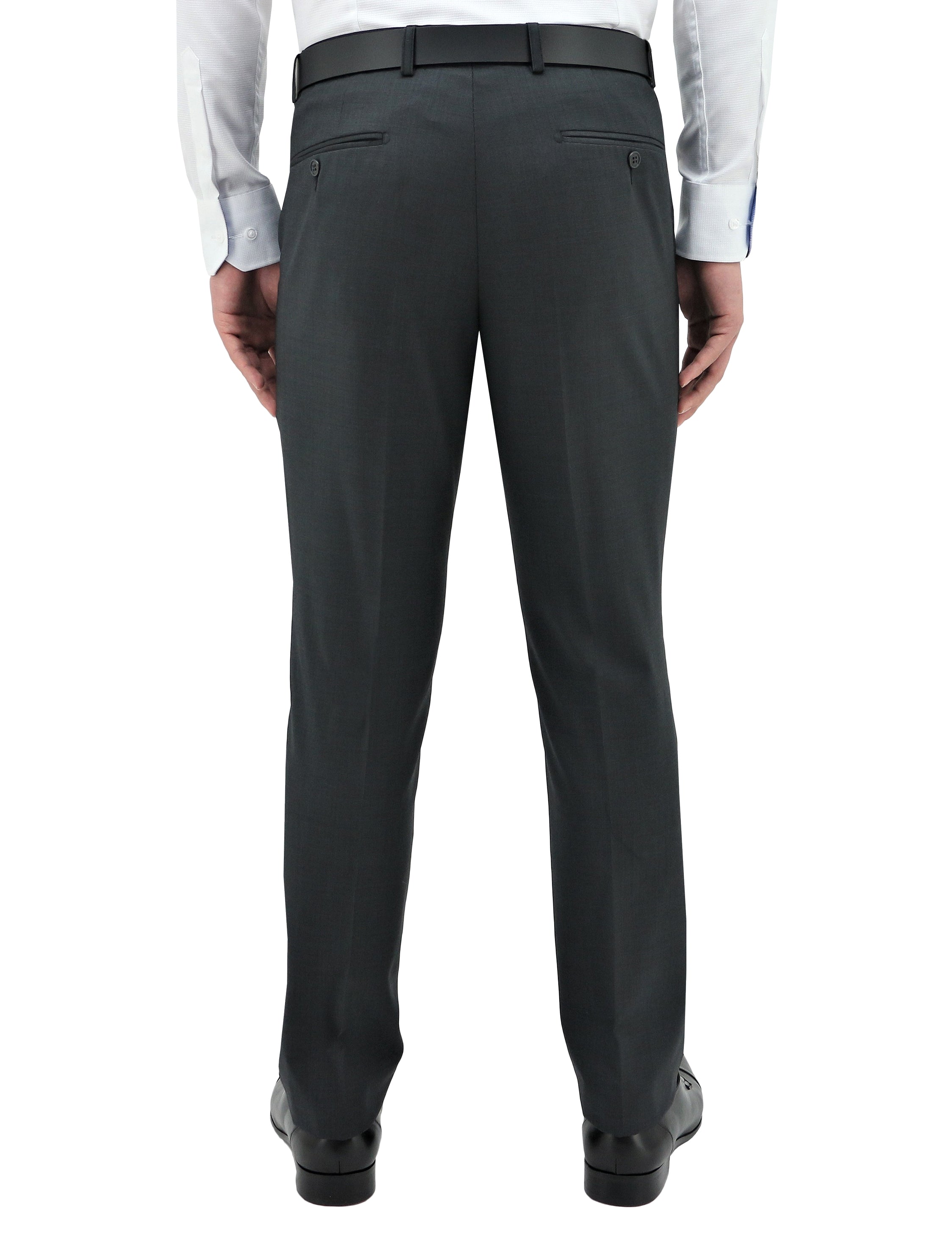 Lyon 704 Charcoal Australian Merino Wool Suit Trouser