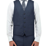 Ryan 704 Blue Australian Merino Wool Waistcoat