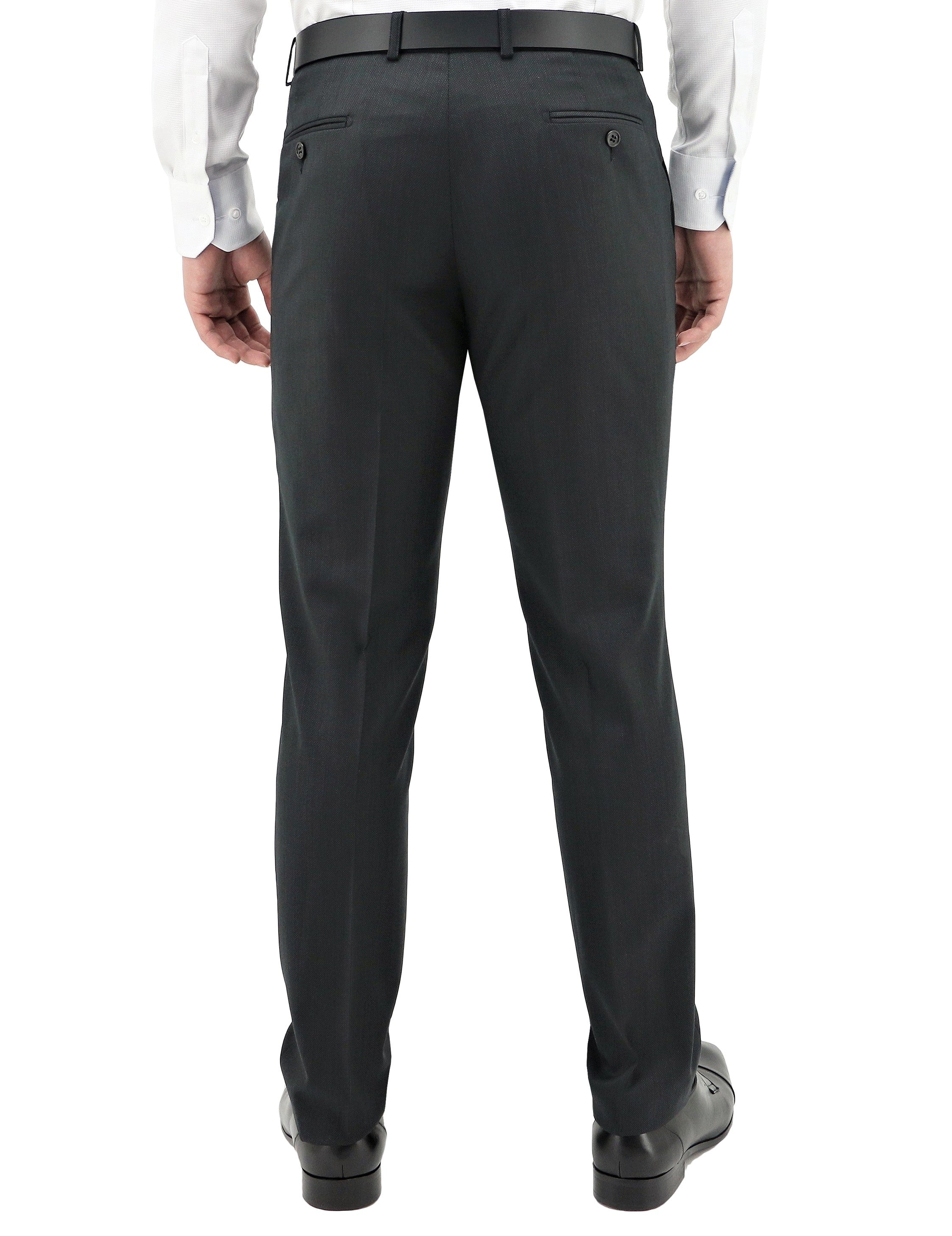 Lyon 101 Black Australian Merino Wool Suit Trouser