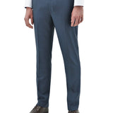 Edward 210 Blue Check Australian Merino Wool Suit Trouser