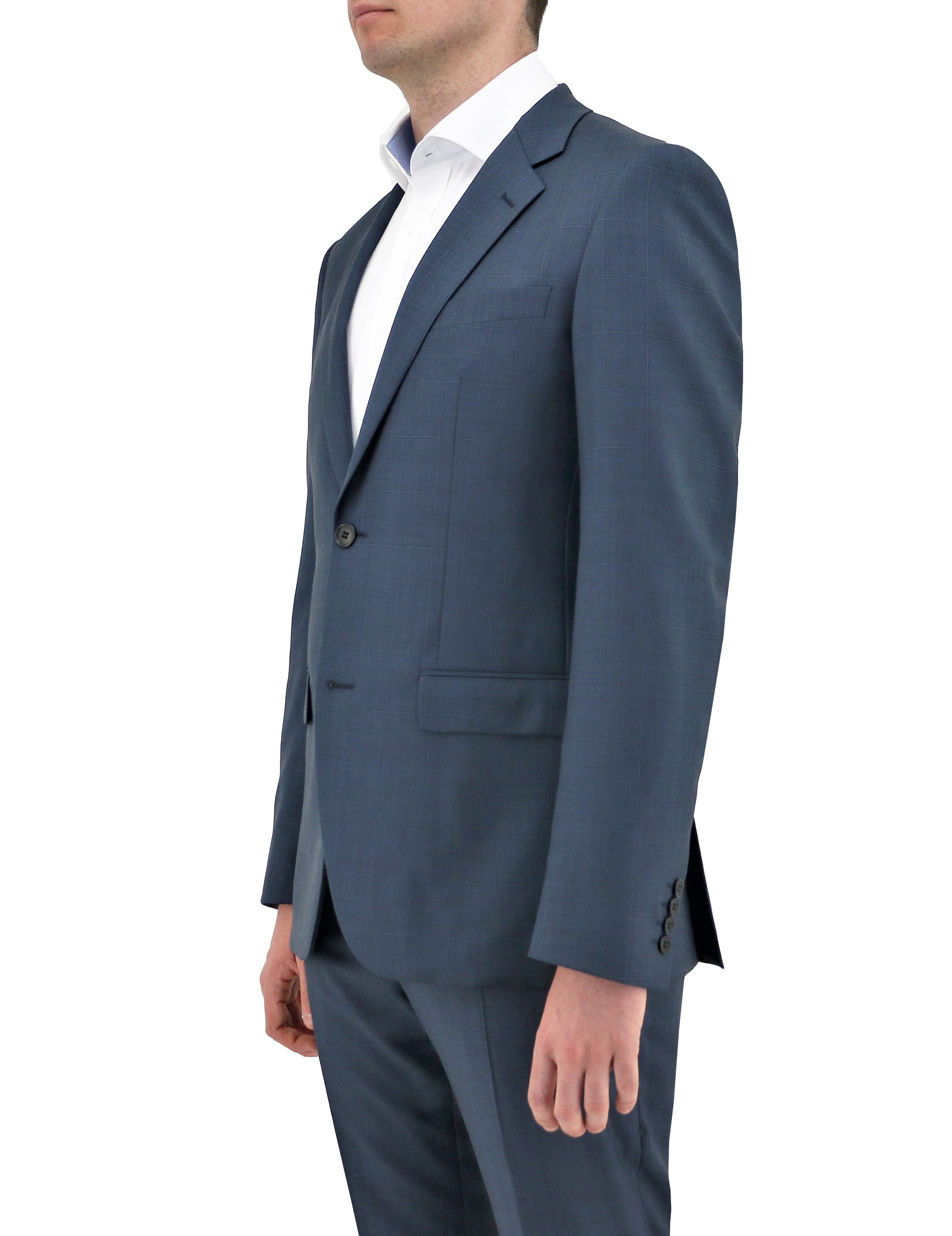 Shape 210 Blue Check Australian Merino Wool Suit Jacket